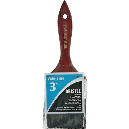 Linzer -3 Varnish/Wall Brush, 3 in W, 2-1/4 in L Bristle, China Bristle, Varnish Handle 1610