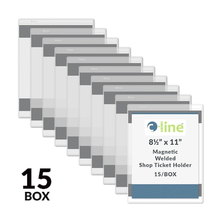 C-Line Products Shop Ticket Holder, Magnetic, 8.5x11", PK15 83911