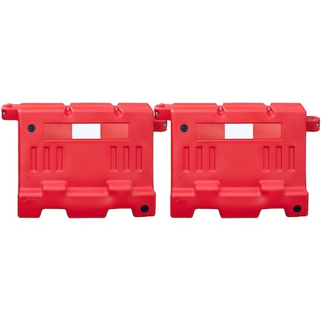 Electriduct 23inH x 31inL Stackable Water Filled Traffic Barrier, Red, 2pcs TC-EZ-WFB-STACK-MED-SET-RD-2PK
