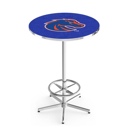 Holland Bar Stool Co 42" Chrome Boise State Pub Table, 36" dia. Top L216C4236BoiseS