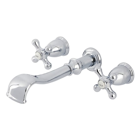 Kingston Brass Two-Handle Wall Mount Tub Faucet, Polished Chrome KS5021AX