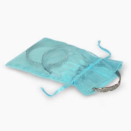 Nashville Wraps Aqua Blue Organza Favor Bags, 3x4, 10PK B01035