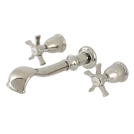 Kingston Brass Two-Handle Wall Mount Tub Faucet, Polished Nickel KS5026NX