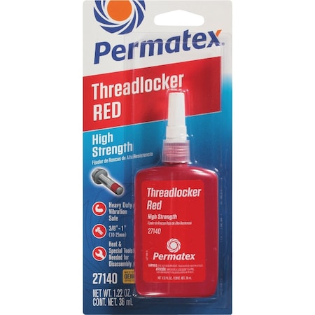 Permatex 1.22 Oz. Red High Strength Threadlocker 27140