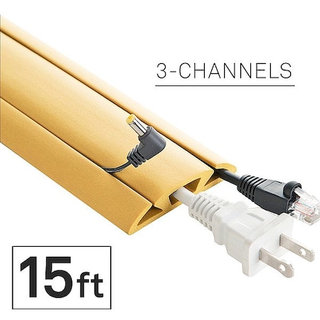 Electriduct Cable protector, 15 ft L, 2 5/8 in W, 3 Channel, Rubber, Tan CC-RI-CP-15-TN