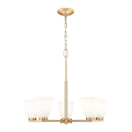 Z-Lite Naya 5-Light Chandelier, 25.25 in W, Modern Gold 7518-5MGLD
