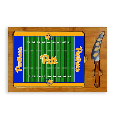 Picnic Time Family Of Brands NCAA Pittsburgh Panthers Football Field Icon Glass Top Cutting Board & Knife Set 910-00-505-504-0
