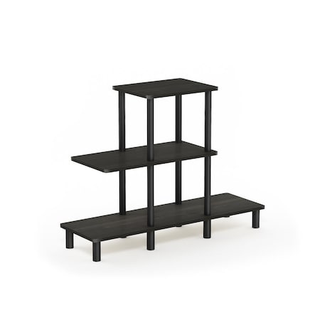 Furinno 18139EX-BK 3-Tier Turn-N-TubeDesign Display Rack - Espresso & Black 18139EX/BK