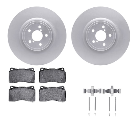 Dynamic Friction Co DFC GEOSPEC Coated Rotors with 5000 Brake Pads - Ceramic and Hardware 4512-13051