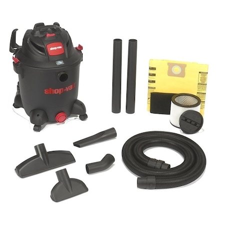 Shop-Vac WetDry Vacuum, 12 gal Vacuum, 140 cfm Air, Cartridge, Disposable Filter, 55 hp, 120 VAC 8251205
