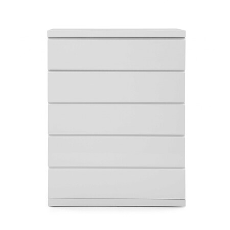 Homeroots 36" White Wood Five Drawer Dresser 370629