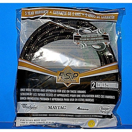 Whirlpool 5' Industrial Grade Nylon Braid Fill Hoses, 2PK 8212487RP