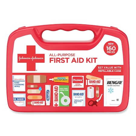 Johnson & Johnson Red Cross First Aid Kits, Plastic 160 Components, 40 Person System People Served 202045