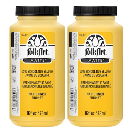 Folkart Acrylic Paint, Matte, Acrylic Base, School Bus Yellow 6366