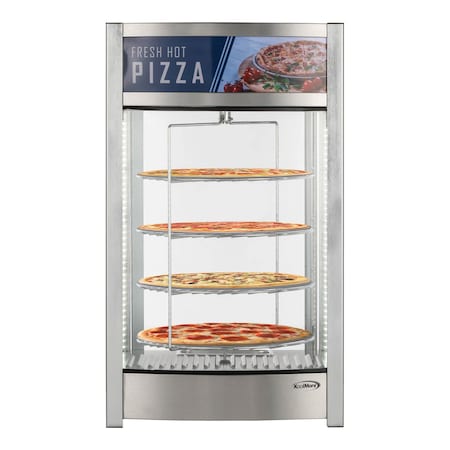 Koolmore 18 in. Commercial Pizza Display Warmer for 12 in. Pies with 4 Rotating Racks in Stainless-Steel KM-HPD4-12