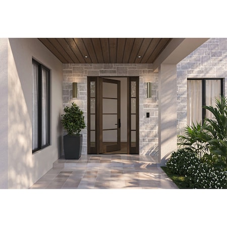Doornmore G10402, 65.25" x 98" ( 36" Door + 2x12" Side) Right Hand, Mahogany SDL 4 Lite Exterior Door G10402-SW-3696-G104-SL_1-2_RI
