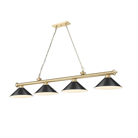 Z-Lite Cordon Heritage Brass 4 Light Billiard 2306-4HBR-MB15