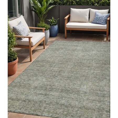 Homeroots 5' X 8' Sage And Ivory Abstract Washable Indoor Outdoor Area Rug 605561