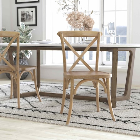 Flash Furniture Advantage Medium With White Grain X-Back Chair, PK2 X-BACK-MEDWHT-2