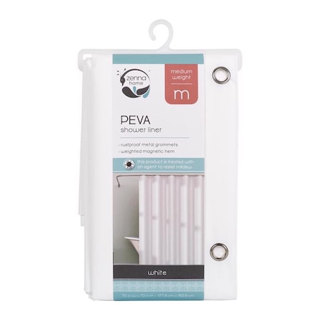 Zenna Home Zenna Home 71 in. H X 70 in. W White Solid Shower Curtain Liner PEVA LPRMWWL