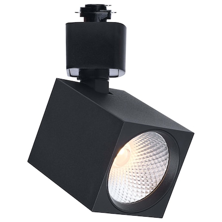 Satco 8 Watt LED Track Head CCT Selectable Dim to Warm H Style 36 Degree Beam Angle 120 Volt Black Square TH752
