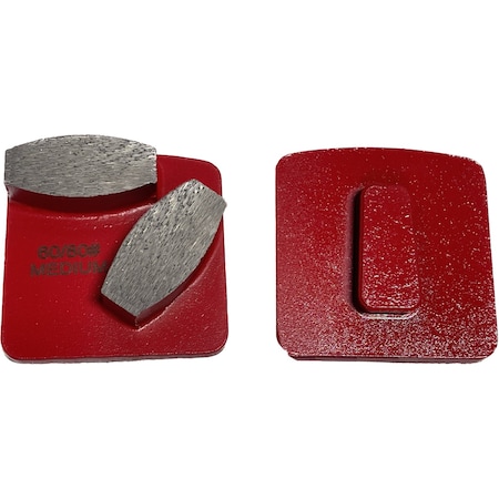 Vantage Product Diamond Grinding Disc for Redi Lock Grinders, 2 Oval Segment, 60/80 Grit, Medium Bond M-Redi-2O6080-M