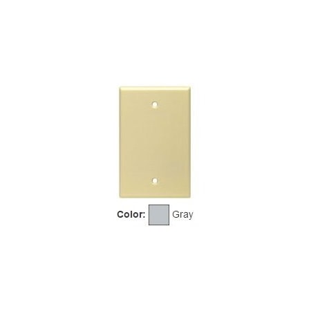 Leviton Blank Wallplate, Midway Size, Gang 1, Gray PJ13-GY