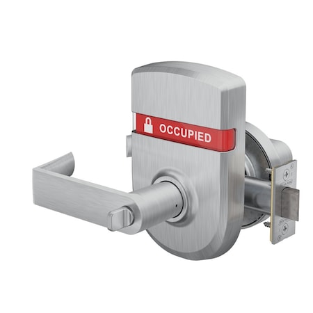 Schlage Grade 1 Hospital Privacy Cyl Lock, Rhodes Lever, 3-7/16in Rose Diameter, Satin Chrome, RightHanded ND44S RHO 626 RH OS-OCC