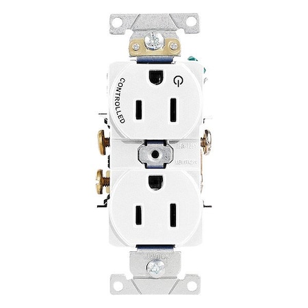 Leviton Duplex Outlet, White 15A 125V 5262-S1W