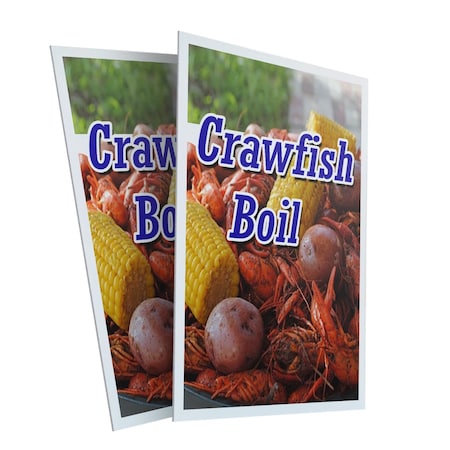 Signmission Crawfish Boil, Plastic Signs Only 24 Inch x 36 Inch, Corrugated Plastic, 2PK CSB-2436-2PACK-Crawfish Boil