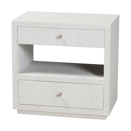 Bali & Pari Kai Grasscloth End Table with Two Drawers 266-14552-ZORO