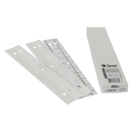 C-Line Products 3-Hole Punched Attaching Strip, Clear, Pk200 64713