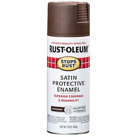 Rust-Oleum Stops Rust Satin Dark Brown - 12 oz. spray 241239