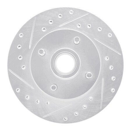 Dynamic Friction Co DFC Brake Rotor - Drilled and Slotted - Silver 631-54015L