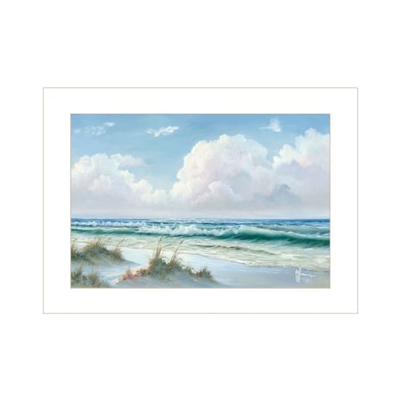Homeroots Beach 6 White Framed Print Wall Art 407696