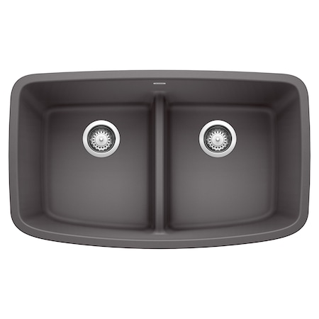 Blanco Valea Equal Double Low Divide, Cinder 442196