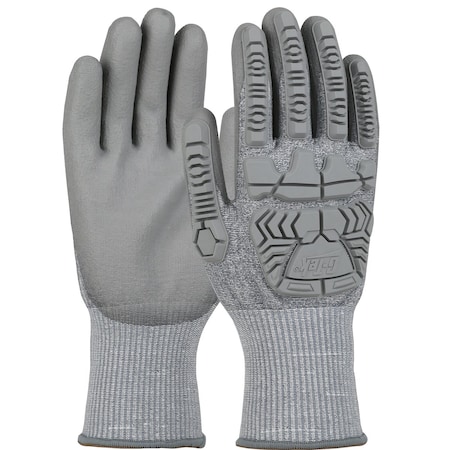 G-Tek Seamless Knit HPPE Blended Glove w/Impact Protection and Polyurethane Coated Palm & Fingers 10446