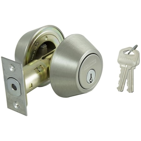 Prosource Deadbolt, 3 Grade, Stainless Steel, 2-3/8 to 2-3/4 in Backset, KW1 Keyway DB61V-PS
