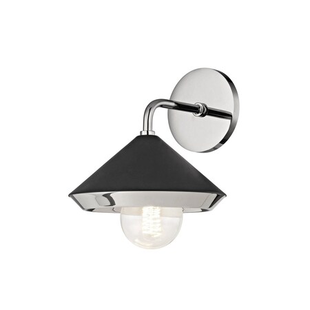 Mitzi Marnie 1 Light Wall Sconce 8.5 In. Polished Nickel/Black H139101-PN/BK