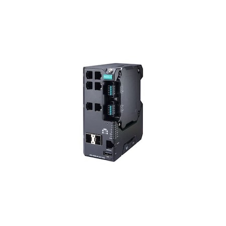 Moxa Managed Gigabit Ethernet switch with 4 10/100BaseTX ports with 80 EDS-4008-4P-2GT-2GS-LVB-T