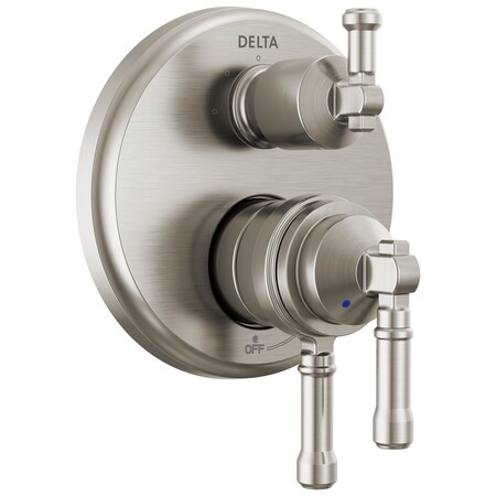 Delta Broderick 17 Series Integrated Diverter Trim 3-Setting In Lumicoat Stainless T27884-SS-PR