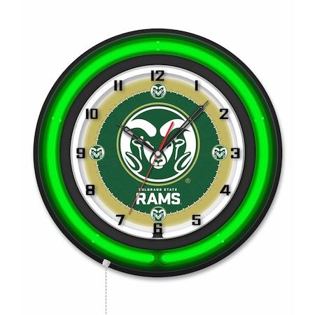 Holland Bar Stool Colorado State University 19 Double Neon Wall Clock Clk19BK