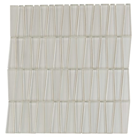 Apollo Tile White 12 in x 12.9 in Glass Glossy, Matte Floor and Wall Mosaic Tile 5.38 sqft/case, 5PK APLICL8803A