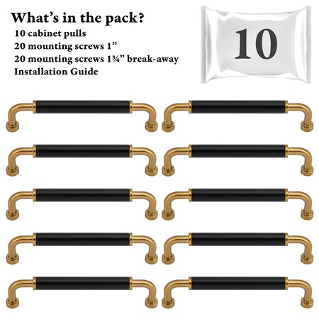 Designperfect 5 1/16'' Center-to-Center Barrel Pull, 10PK DPA10T964BLKCBZ