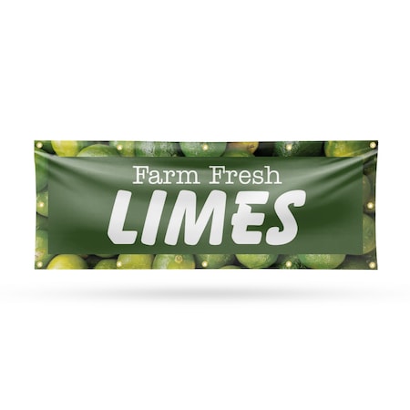Signmission Farm Fresh Limes, 48 Inch x 120 Inch, Vinyl Banner B-120-30601