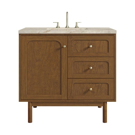 James Martin Vanities Laurent 36" Single Vanity, Honey Oak w/ 3 CM Tajnar Eclos Top 545-V36-HNO-3TJR