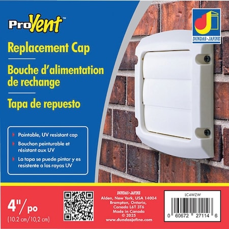 Imperial Dundas Jafine ProVent 4'' White Plastic Replacement Vent Cap LC4WZW