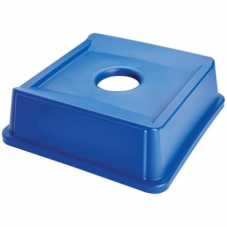 Rubbermaid Commercial Untouchable(R) 35 gal Bottle and Can Recycling Top, Dome Blue, Resin, 1 Openings 20 in W/Dia FG279100DBLUE