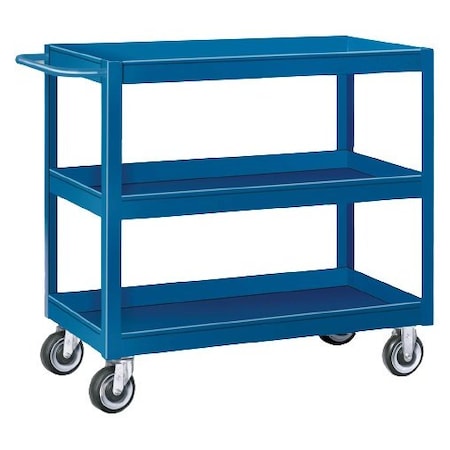 Pucel Tray Top Service Cart, 248 in W x 36 in D x 36 in H, 3 Shelves, Light Blue SC-2436-3-C5