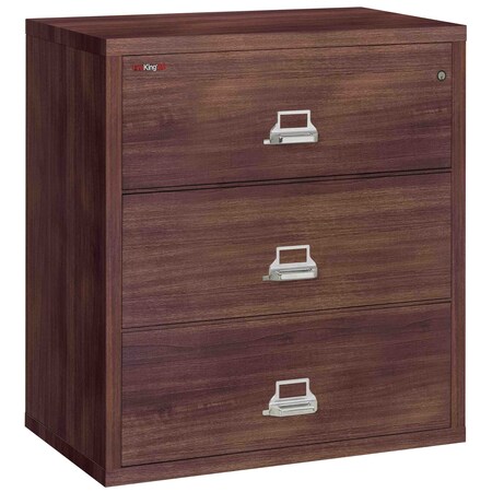 Fireking 3 Drawer, 1 Hr Fire & impact rated, 38" wide lateral Light Walnut 3-3822-CLW